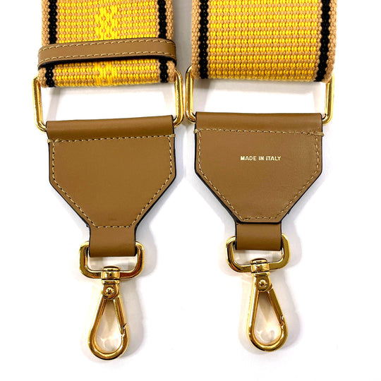 FENDI Shoulder strap Canvas, Leather yellow Strap you Women Used Authentic