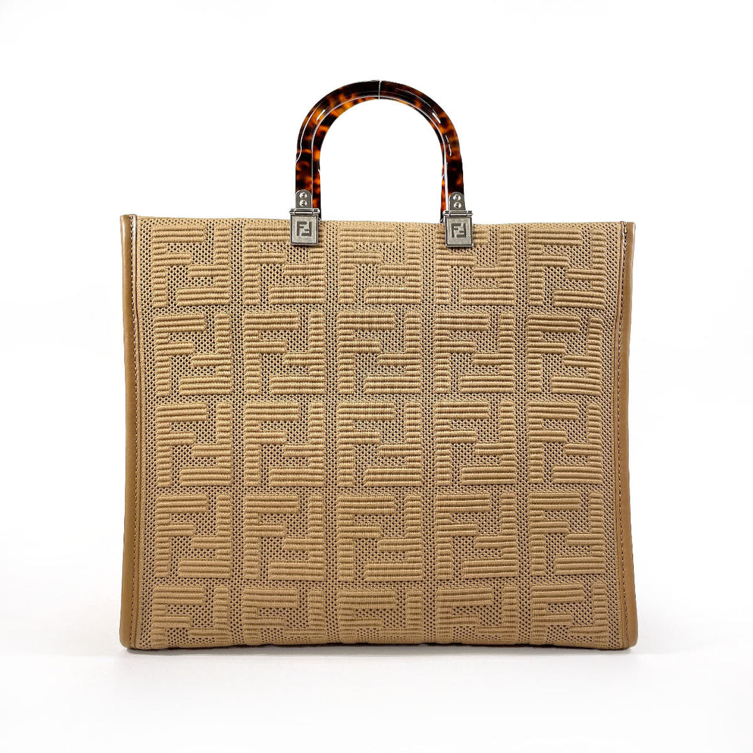 FENDI Tote Bag 8BH386 AHWC F09YL Nylon, Leather Brown FENDIxSKIMS Sunshine Medium