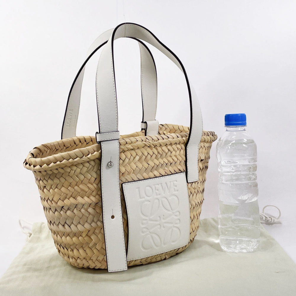 LOEWE Tote Bag A223S93X04 Raffia, Leather beige Basket bag small