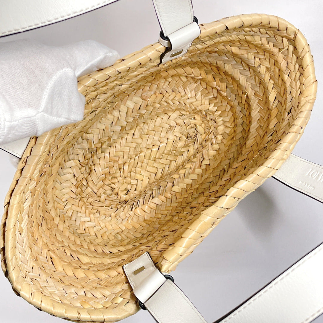 LOEWE Tote Bag A223S93X04 Raffia, Leather beige Basket bag small