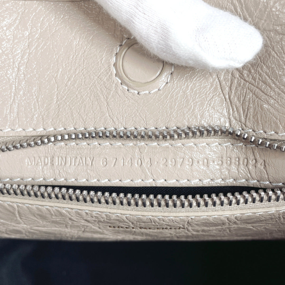 BALENCIAGA Tote Bag 671404 Nylon, Leather beige 2WAY Barbez Small