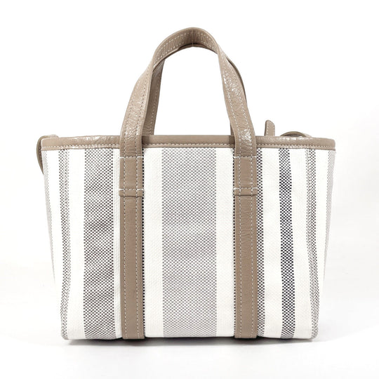 BALENCIAGA Tote Bag 671404 Nylon, Leather beige 2WAY Barbez Small