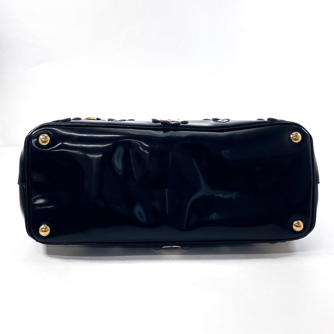 PRADA Tote Bag B2274F Patent leather black Galleria Tote Women Used Authentic