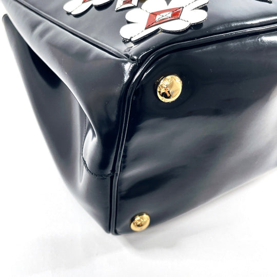 PRADA Tote Bag B2274F Patent leather black Galleria Tote Women Used Authentic