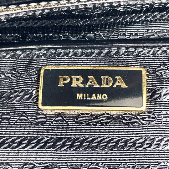 PRADA Tote Bag B2274F Patent leather black Galleria Tote Women Used Authentic
