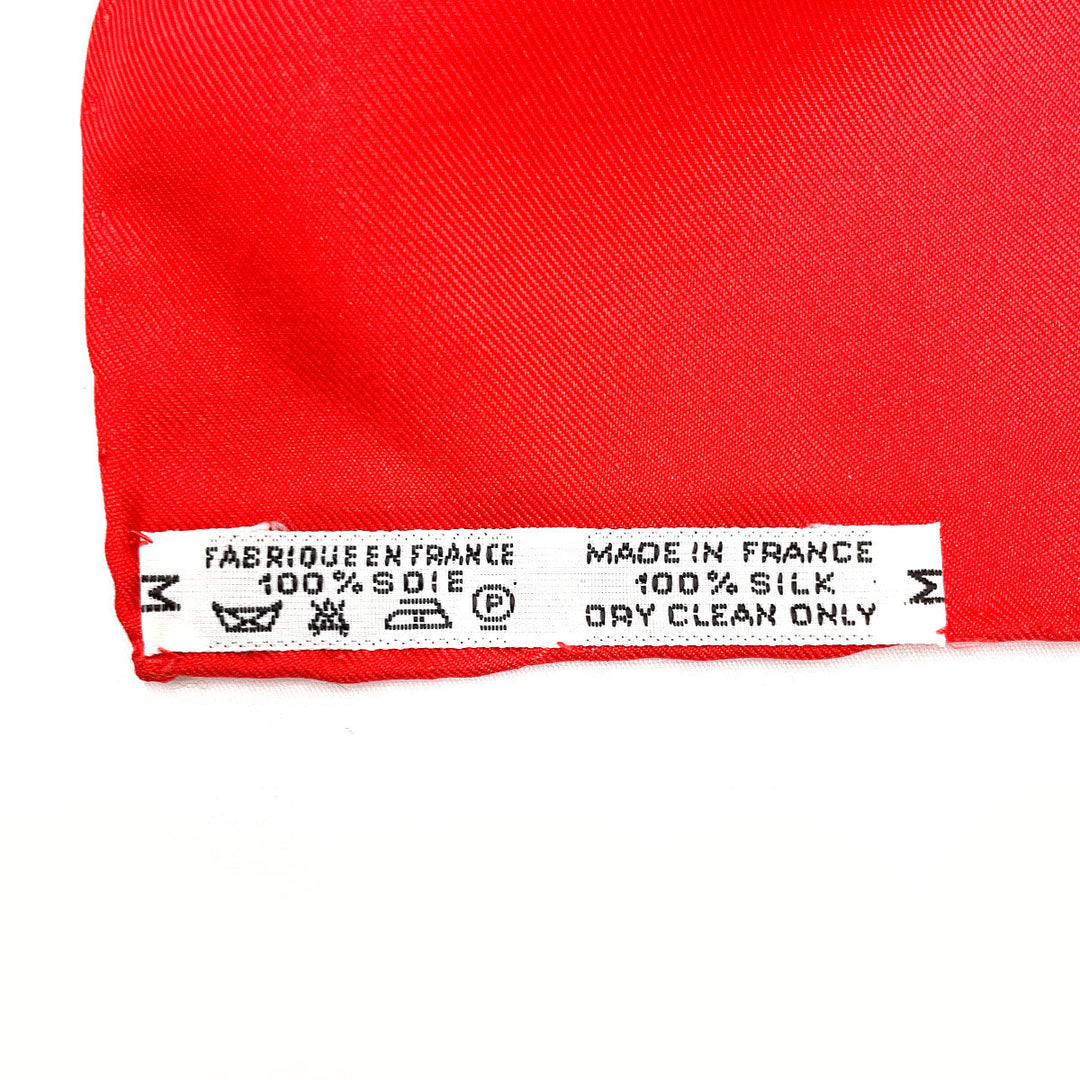 HERMES scarf Silk, 100% silk Red COUVEE D'HERMES Hermes Egg Carre 90 Women Used Authentic