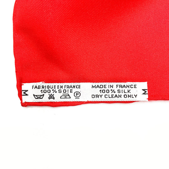 HERMES scarf Silk, 100% silk Red COUVEE D'HERMES Hermes Egg Carre 90 Women Used Authentic
