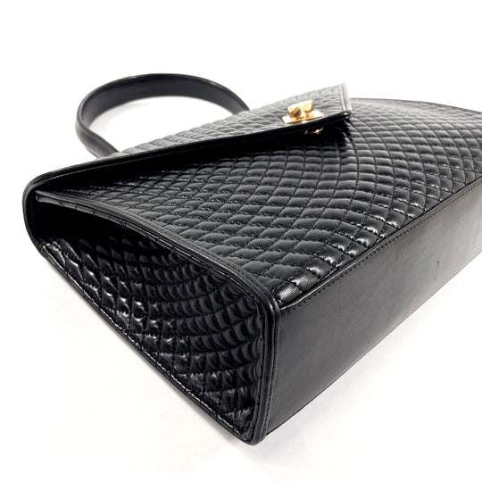 BALLY Handbag leather black quilting Women Used Authentic