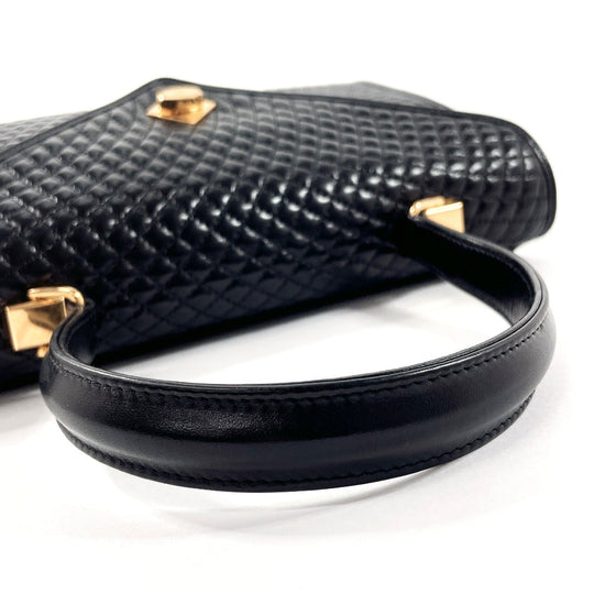 BALLY Handbag leather black quilting Women Used Authentic