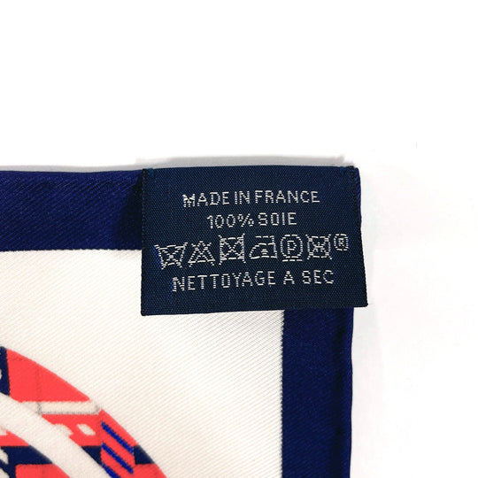 HERMES scarf Silk, 100% silk white BRIDES de GALA Tartan Gavroche 45