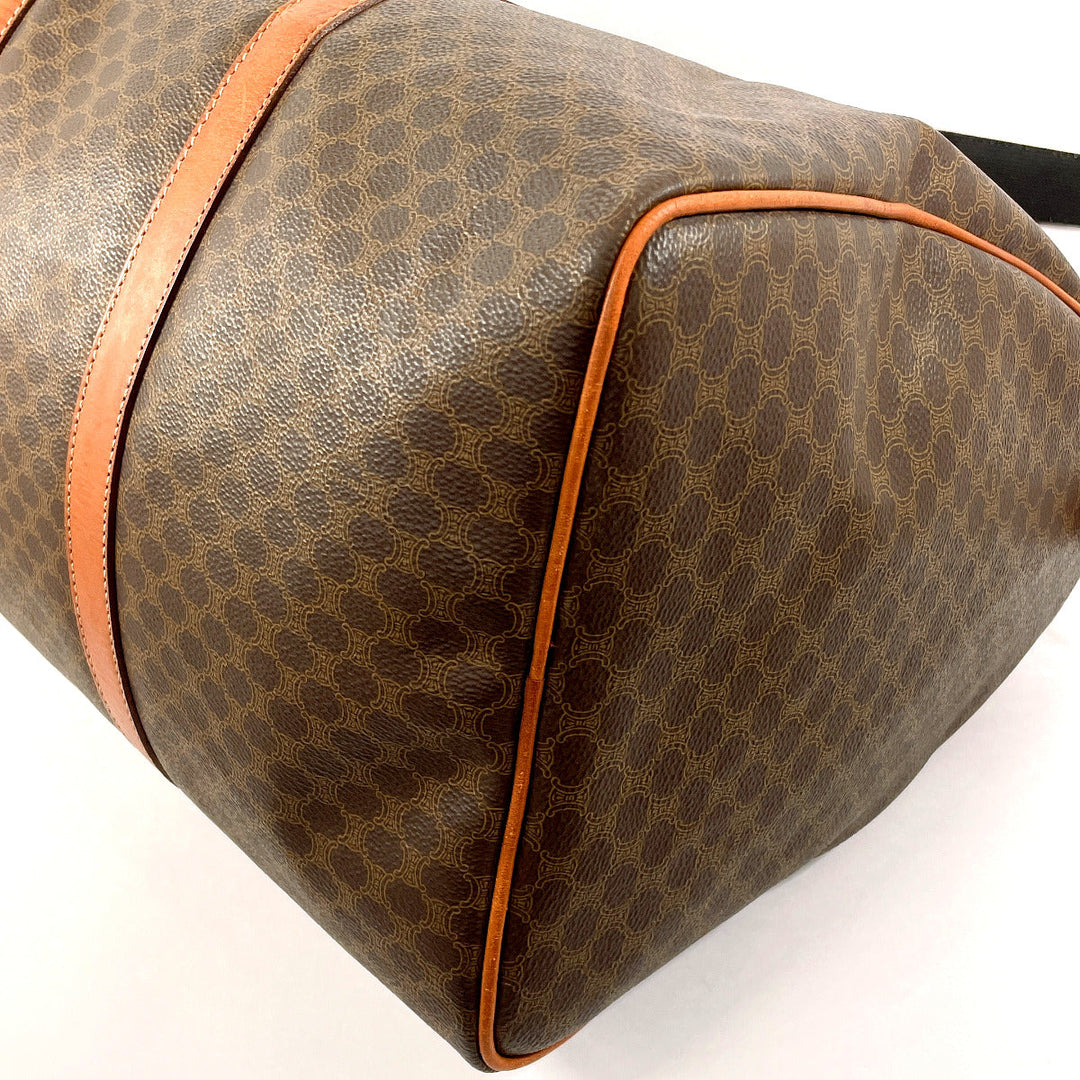 CELINE Boston Duffel bag PVC, Leather Brown Macadam