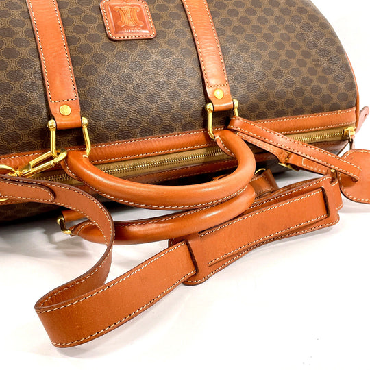 CELINE Boston Duffel bag PVC, Leather Brown Macadam