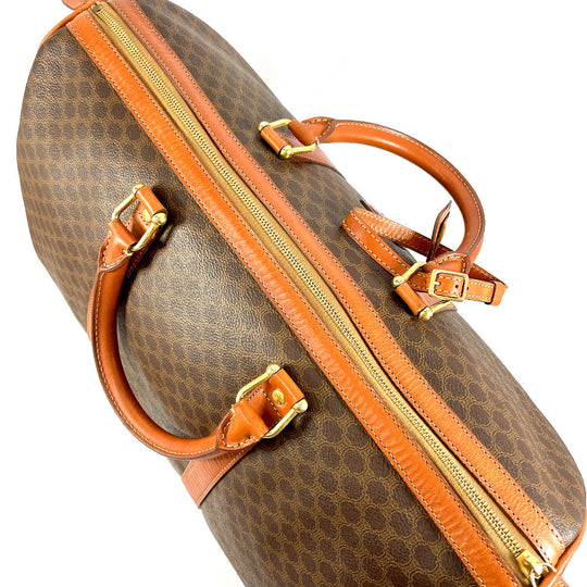 CELINE Boston Duffel bag PVC, Leather Brown Macadam
