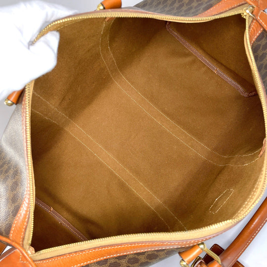CELINE Boston Duffel bag PVC, Leather Brown Macadam