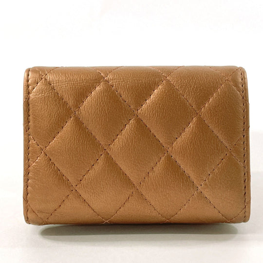 CHANEL Tri-fold wallet leather pink 2.55 Matrasse