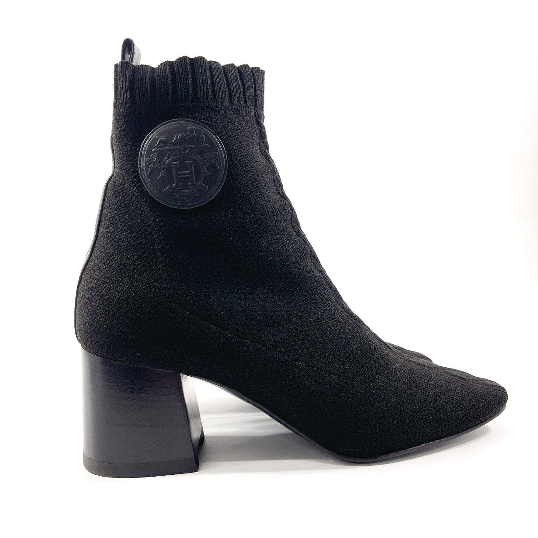 HERMES boots H192034Z Wood, Knit black short boots Volver 60 36 1/2