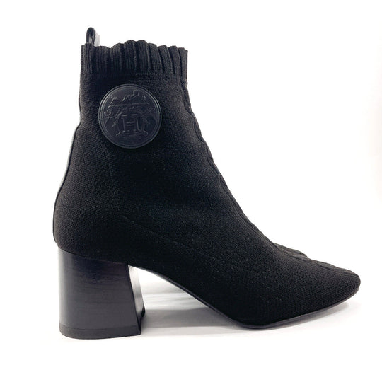 HERMES boots H192034Z Wood, Knit black short boots Volver 60 36 1/2
