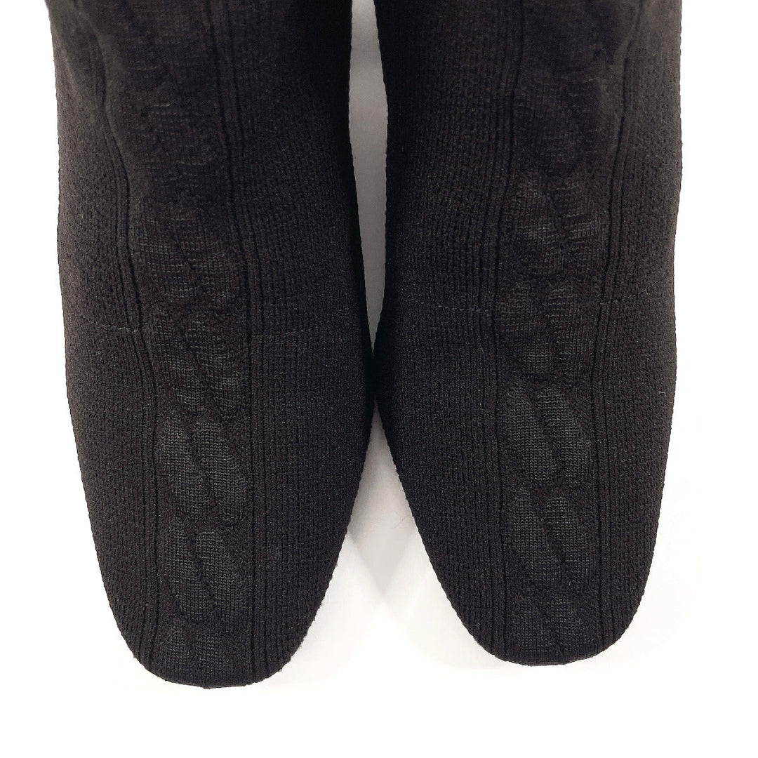 HERMES boots H192034Z Wood, Knit black short boots Volver 60 36 1/2