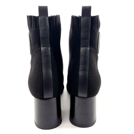 HERMES boots H192034Z Wood, Knit black short boots Volver 60 36 1/2