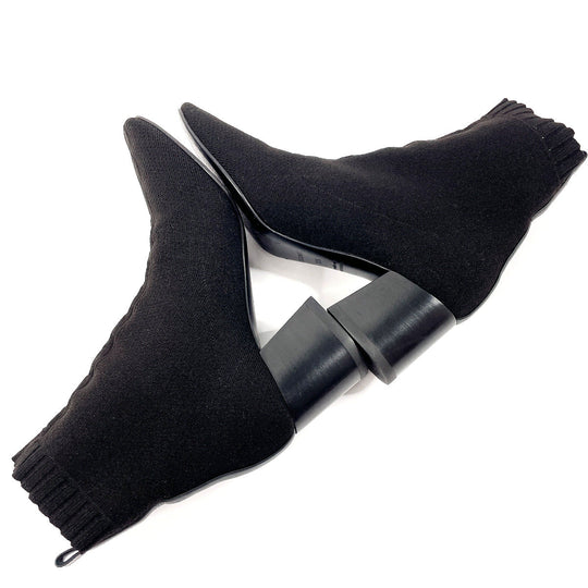 HERMES boots H192034Z Wood, Knit black short boots Volver 60 36 1/2