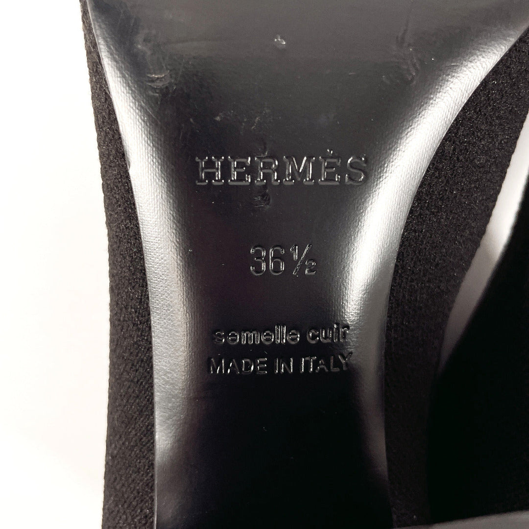 HERMES boots H192034Z Wood, Knit black short boots Volver 60 36 1/2