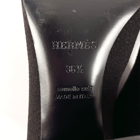 HERMES boots H192034Z Wood, Knit black short boots Volver 60 36 1/2