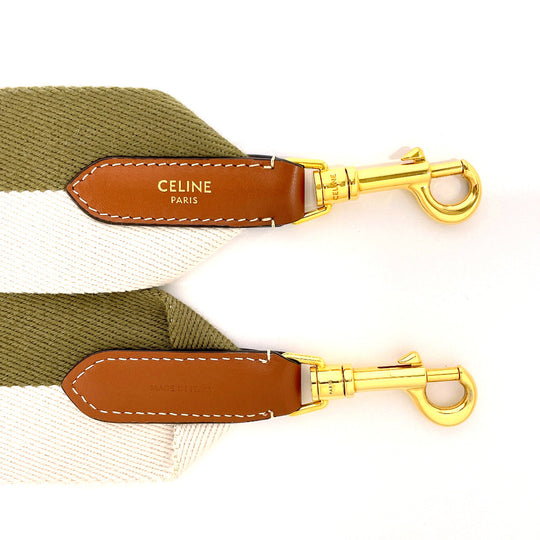 CELINE Shoulder strap canvas khaki