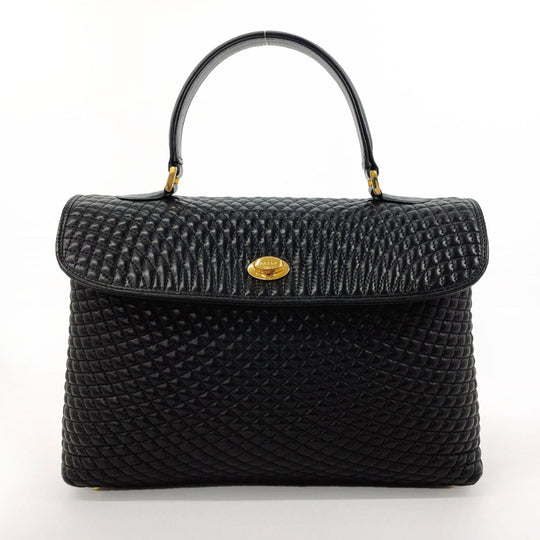 BALLY Handbag leather black quilting