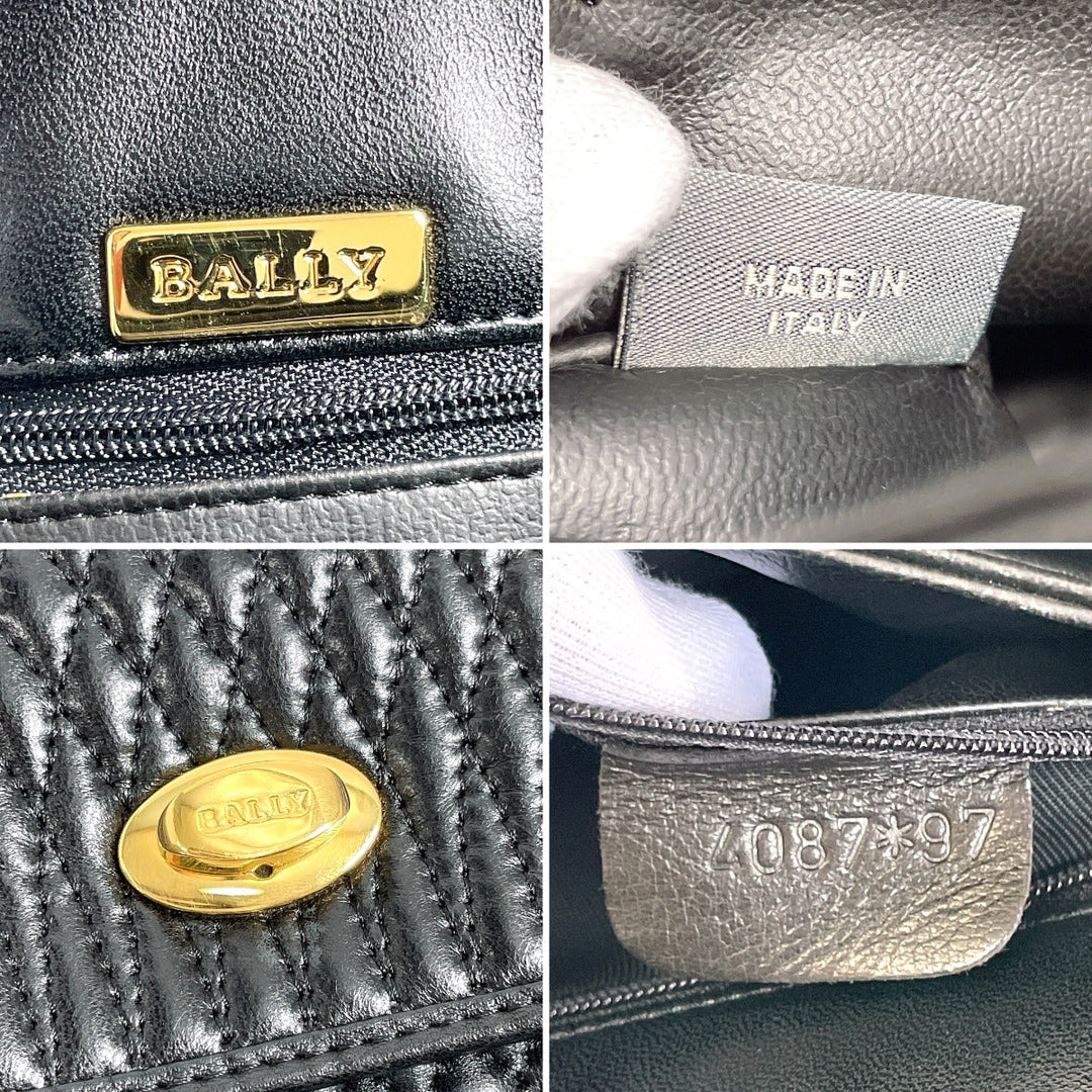 BALLY Handbag leather black quilting