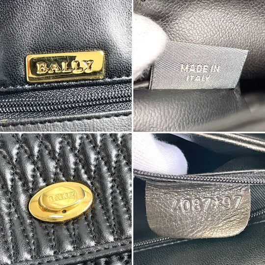 BALLY Handbag leather black quilting