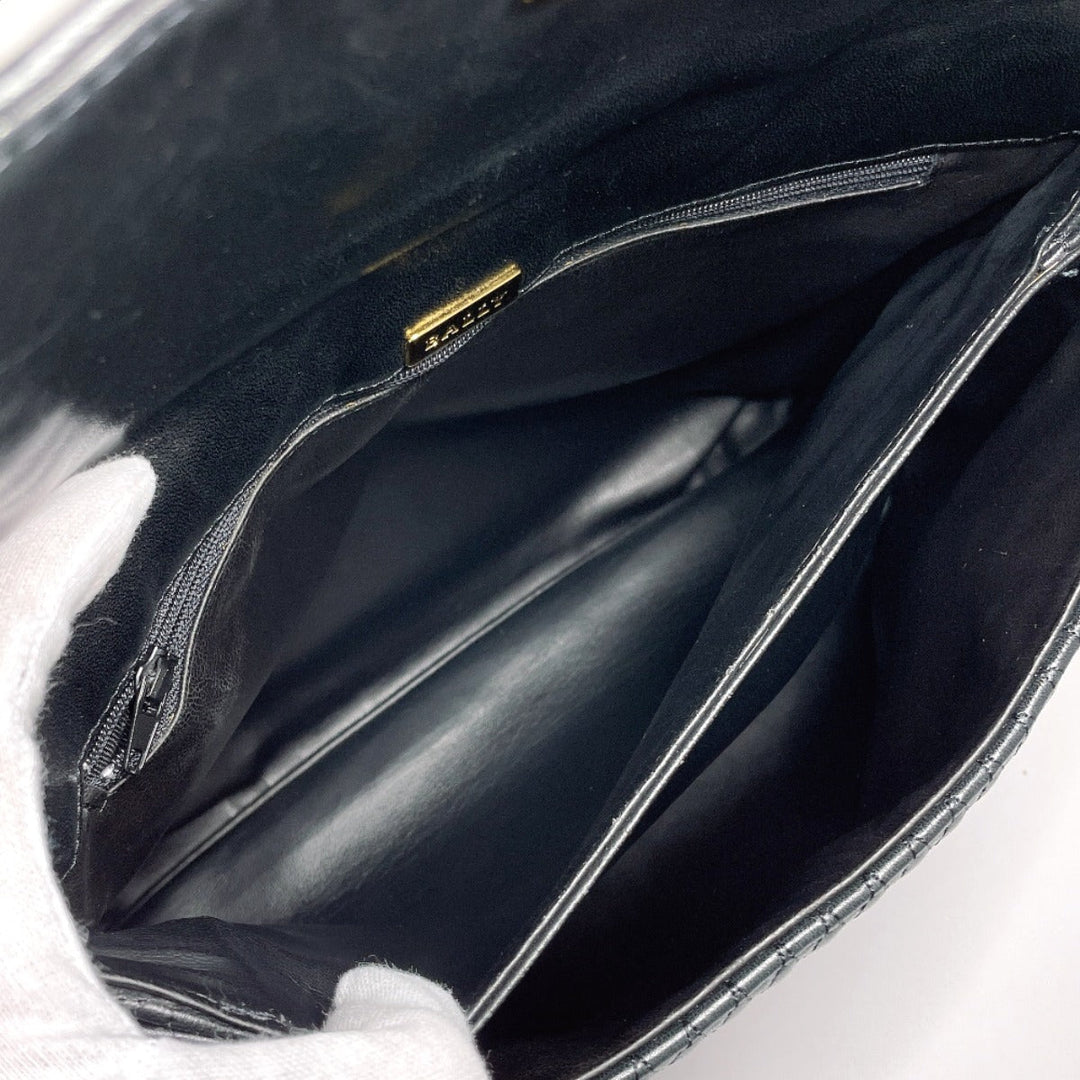 BALLY Handbag leather black quilting