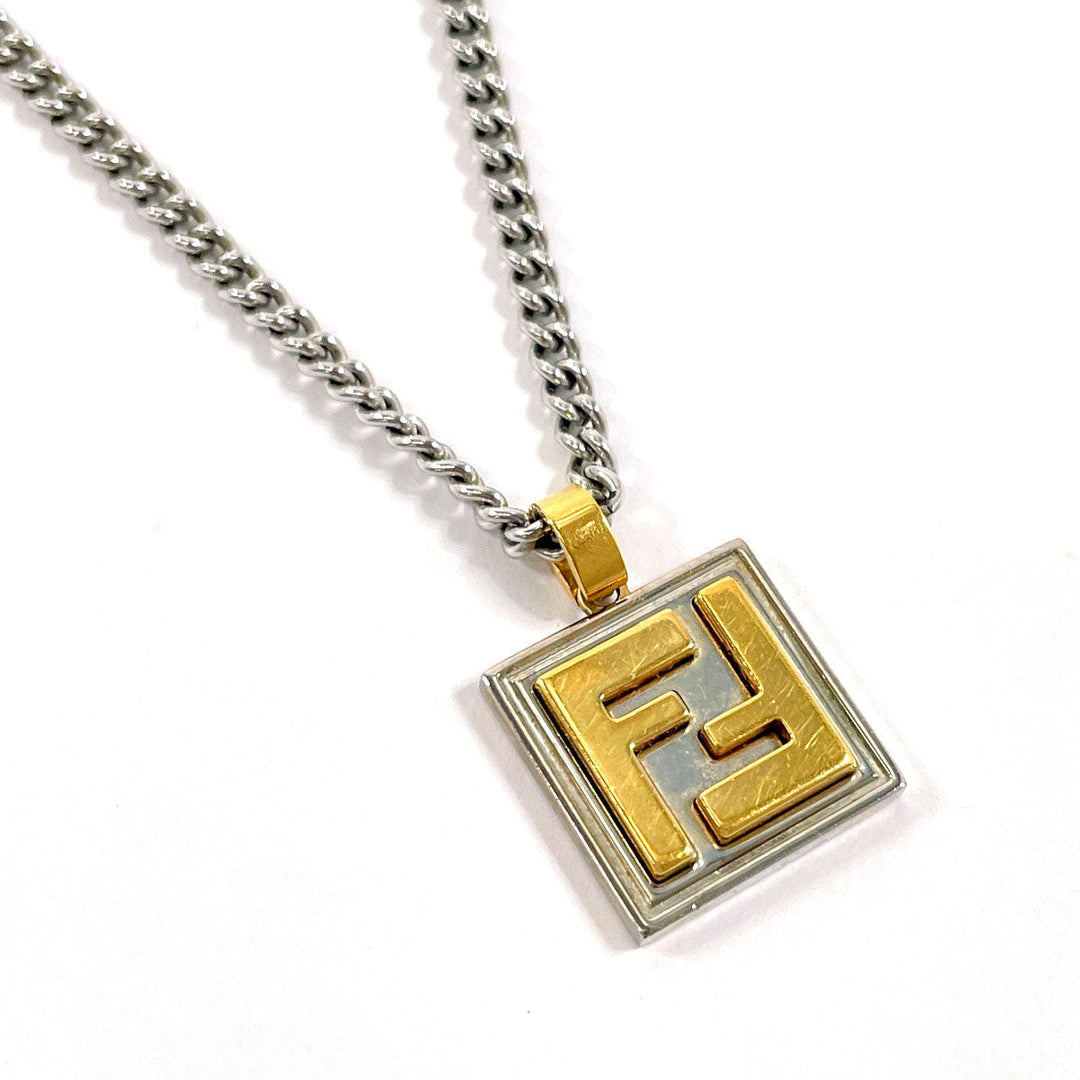 FENDI Necklace 7AJ292 B08 Gold Plated gold FF logo square