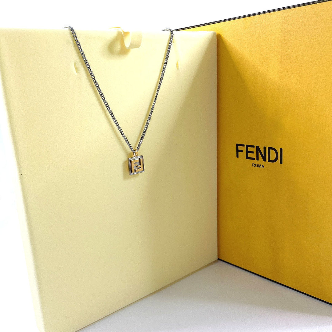 FENDI Necklace 7AJ292 B08 Gold Plated gold FF logo square