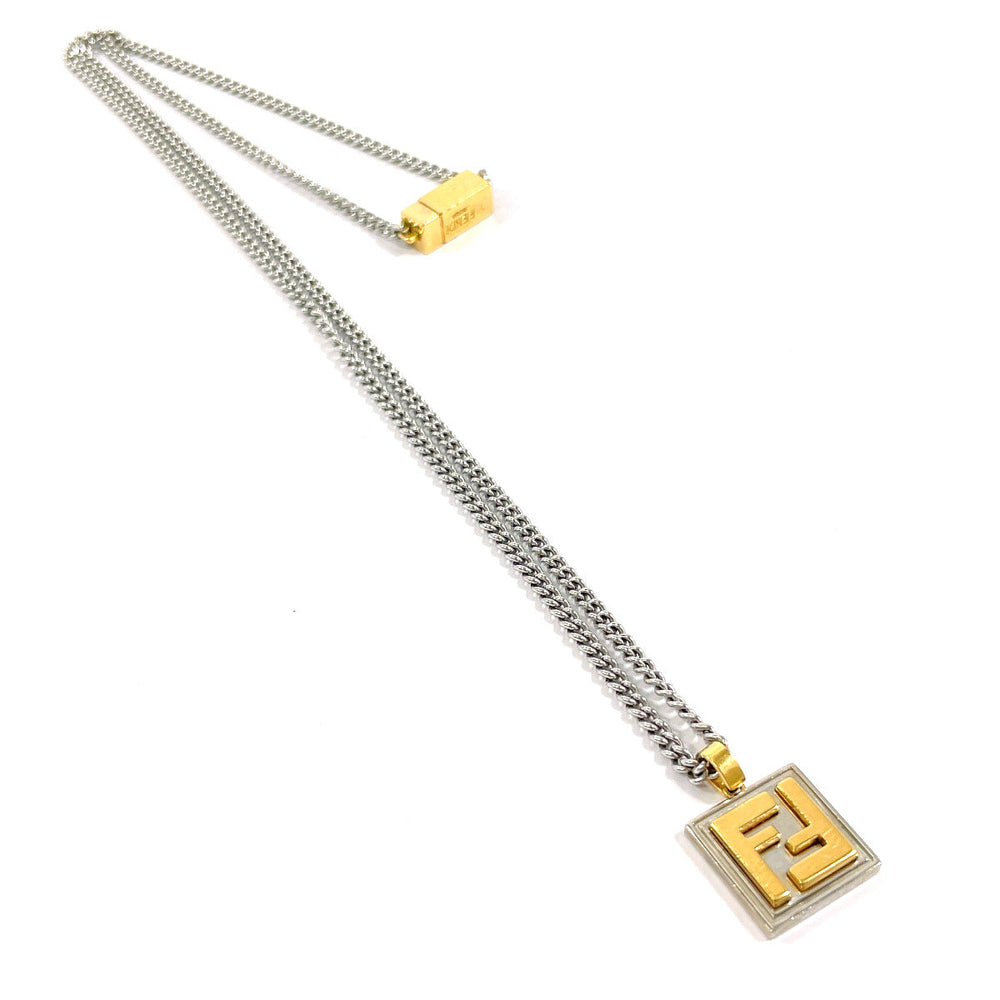 FENDI Necklace 7AJ292 B08 Gold Plated gold FF logo square