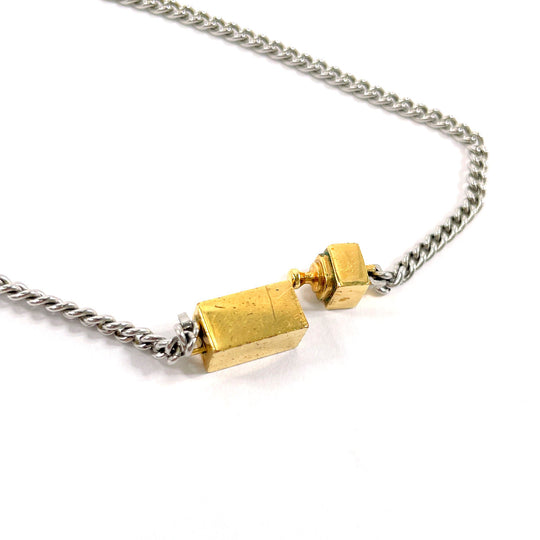 FENDI Necklace 7AJ292 B08 Gold Plated gold FF logo square