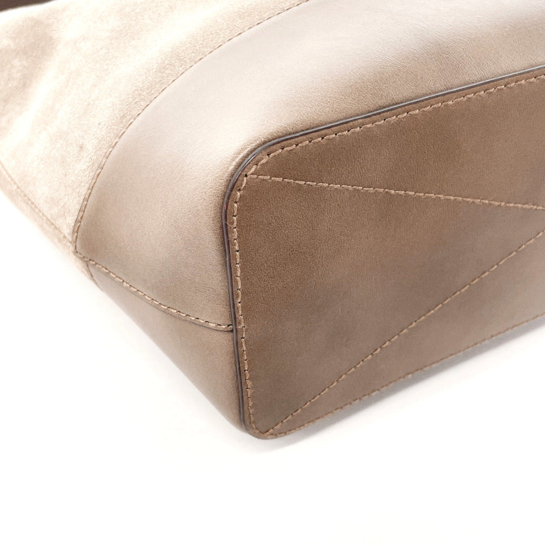 POLO RALPH LAUREN Handbag Suede, Leather gray Hobo bag 2WAY
