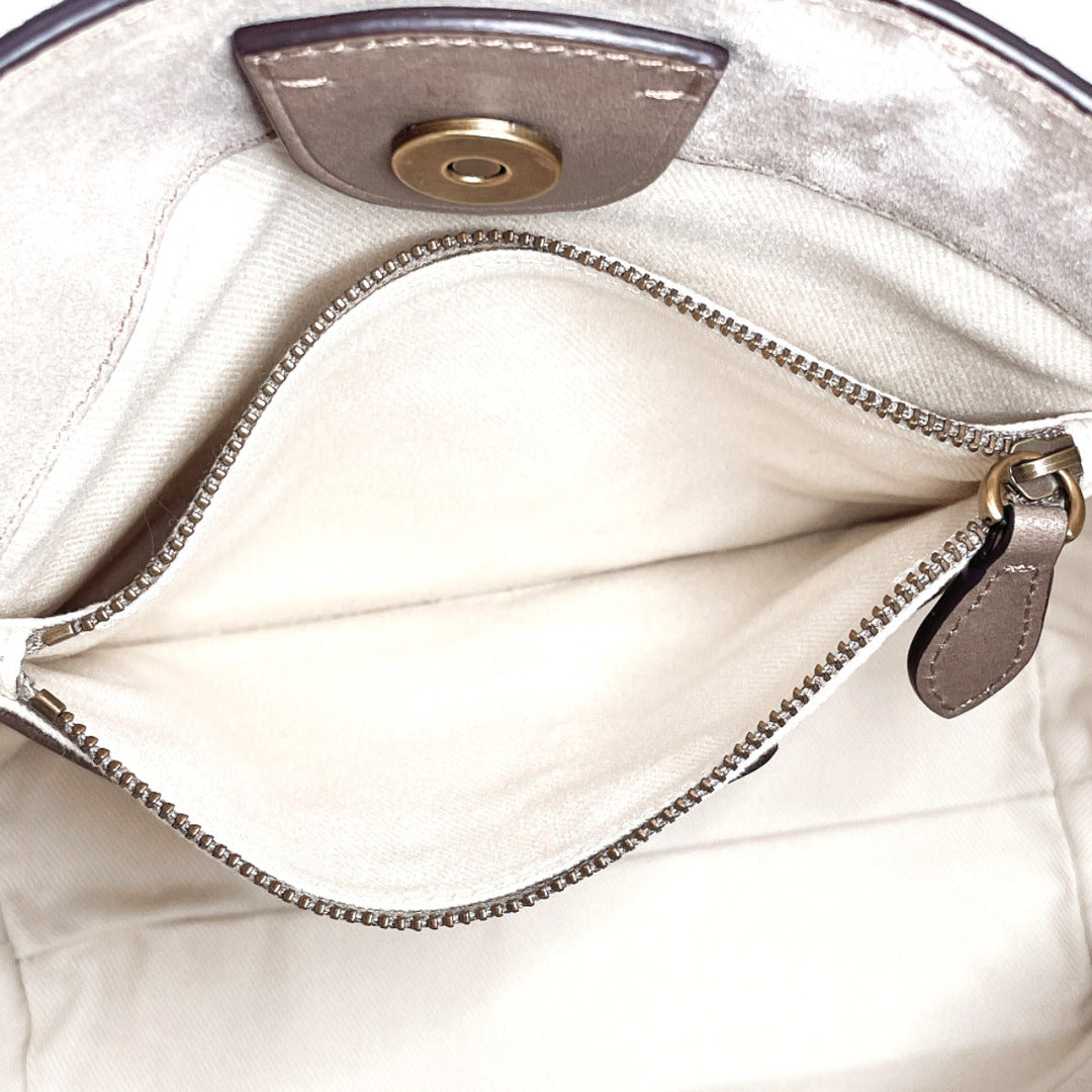 POLO RALPH LAUREN Handbag Suede, Leather gray Hobo bag 2WAY