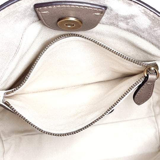 POLO RALPH LAUREN Handbag Suede, Leather gray Hobo bag 2WAY