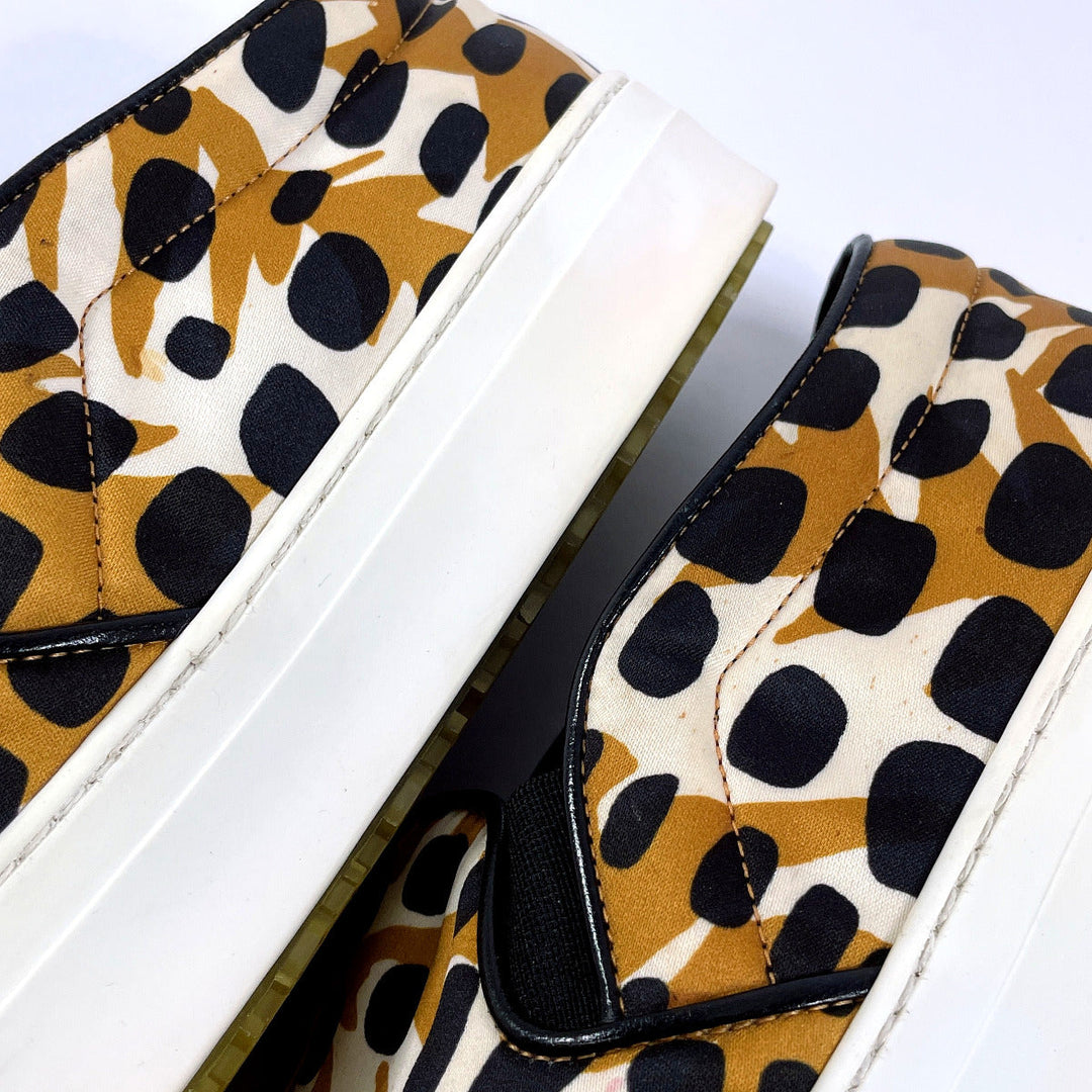 CELINE Slip-on Nylon, Rubber Brown Animal Pattern 42