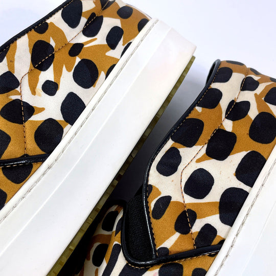 CELINE Slip-on Nylon, Rubber Brown Animal Pattern 42