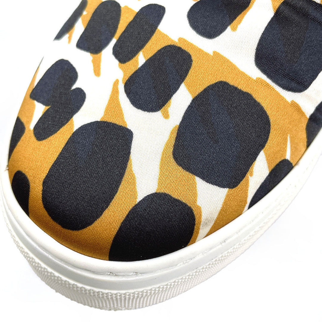 CELINE Slip-on Nylon, Rubber Brown Animal Pattern 42