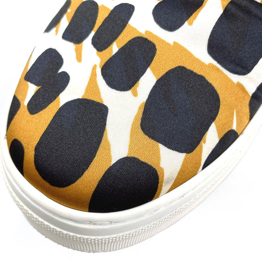 CELINE Slip-on Nylon, Rubber Brown Animal Pattern 42