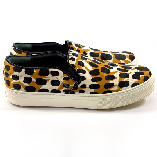 CELINE Slip-on Nylon, Rubber Brown Animal Pattern 42