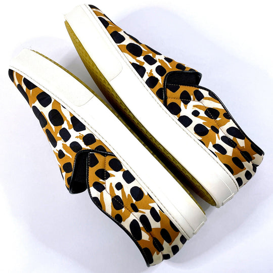 CELINE Slip-on Nylon, Rubber Brown Animal Pattern 42