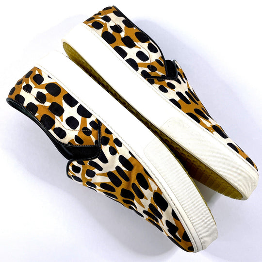 CELINE Slip-on Nylon, Rubber Brown Animal Pattern 42