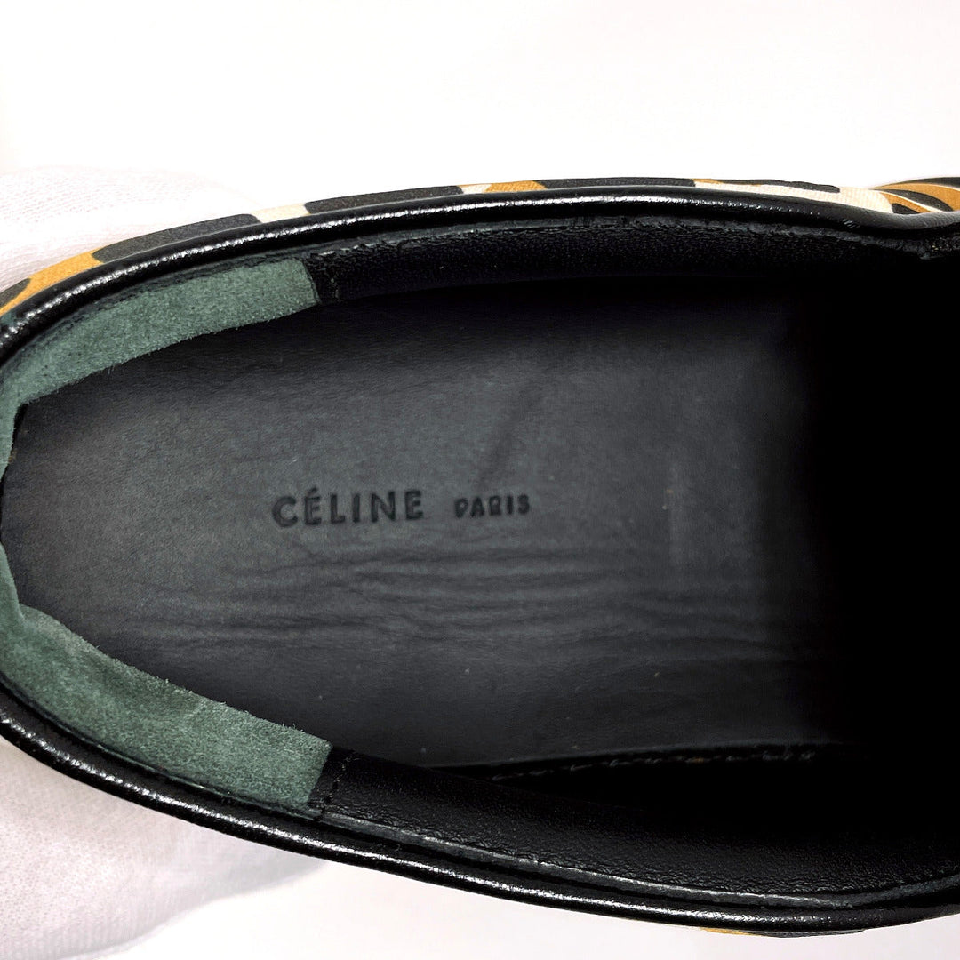 CELINE Slip-on Nylon, Rubber Brown Animal Pattern 42