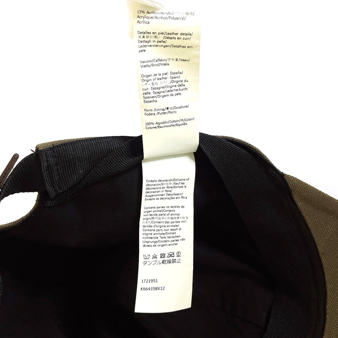 LOEWE cap K664358X12 Nylon, Cotton, Acrylic, Nylon 61% Cotton 26% Acrylic 13% khaki EYE NATURE mens ƒ�ƒ“ƒTƒCƒY(ƒtƒŠ�[ƒTƒCƒY) Used Authentic