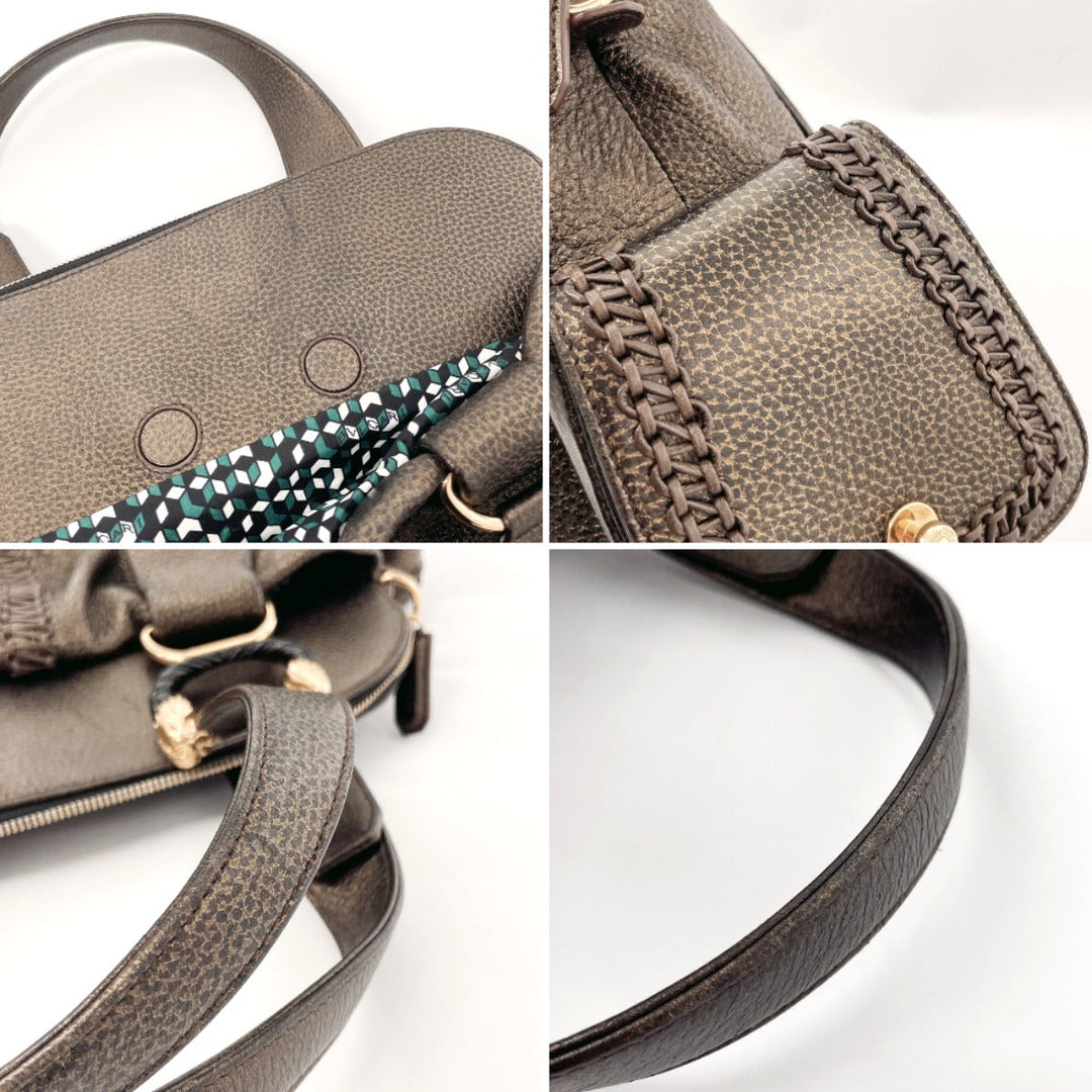 BVLGARI Handbag leather gold Leoni