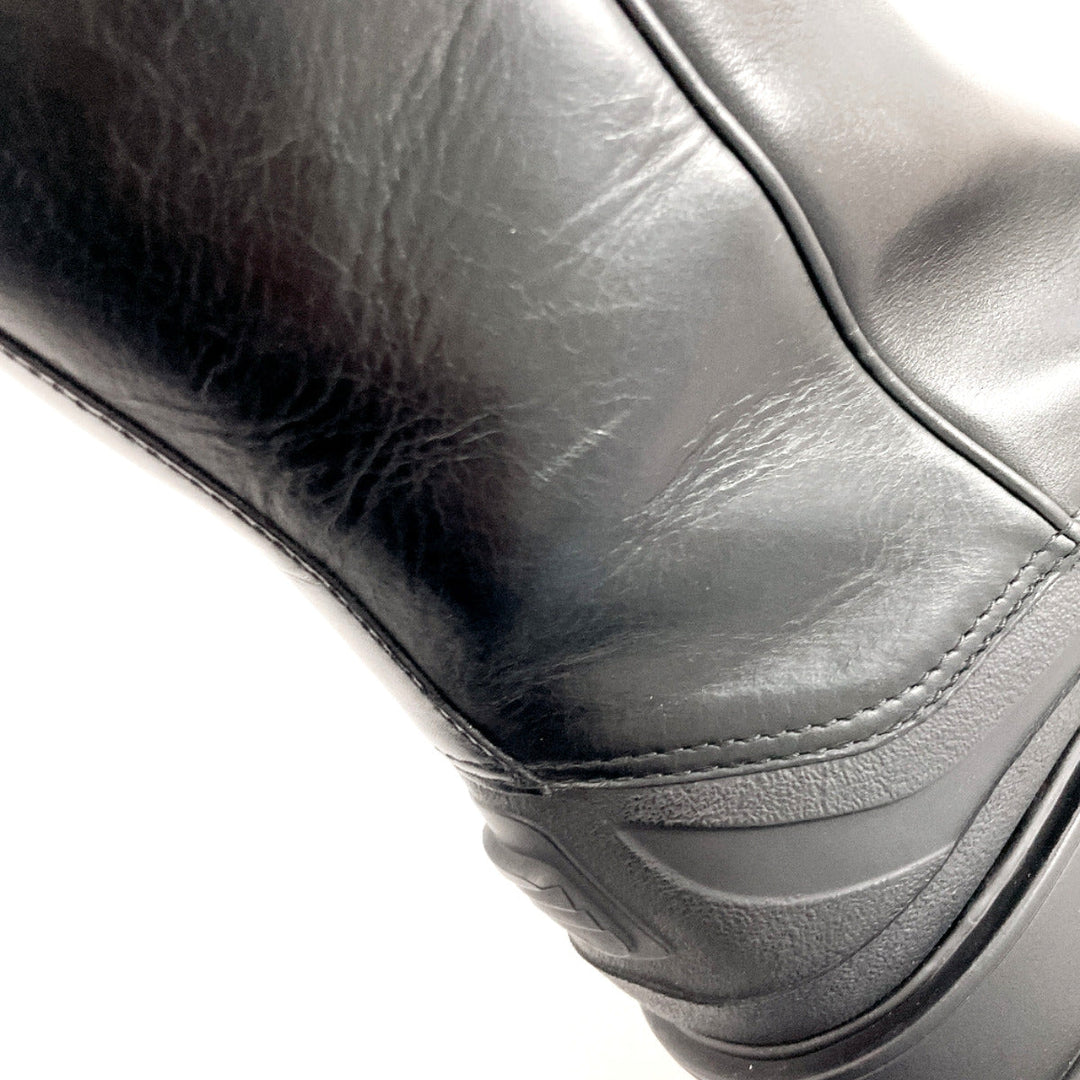 PRADA boots 1W380M Leather, Mouton black Monolith shearling boots 36