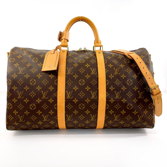 LOUIS VUITTON Boston Duffel bag M41416 Monogram canvas, tanned leather Brown Keepall  bandouliere 50